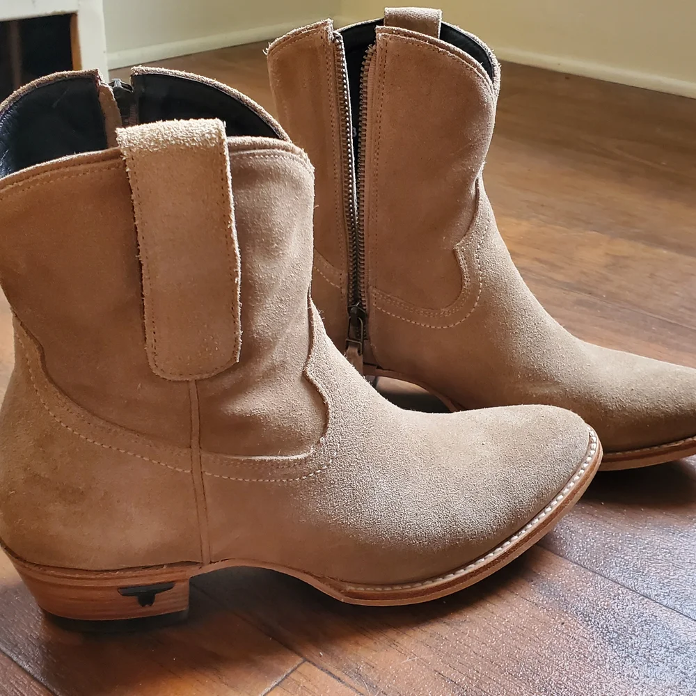 Emma Jane Bootie - Lane Brand - Latte Suede - Picture 3 of 7